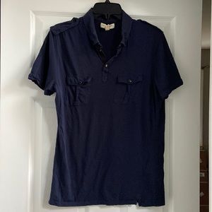 Men’s navy Burberry polo